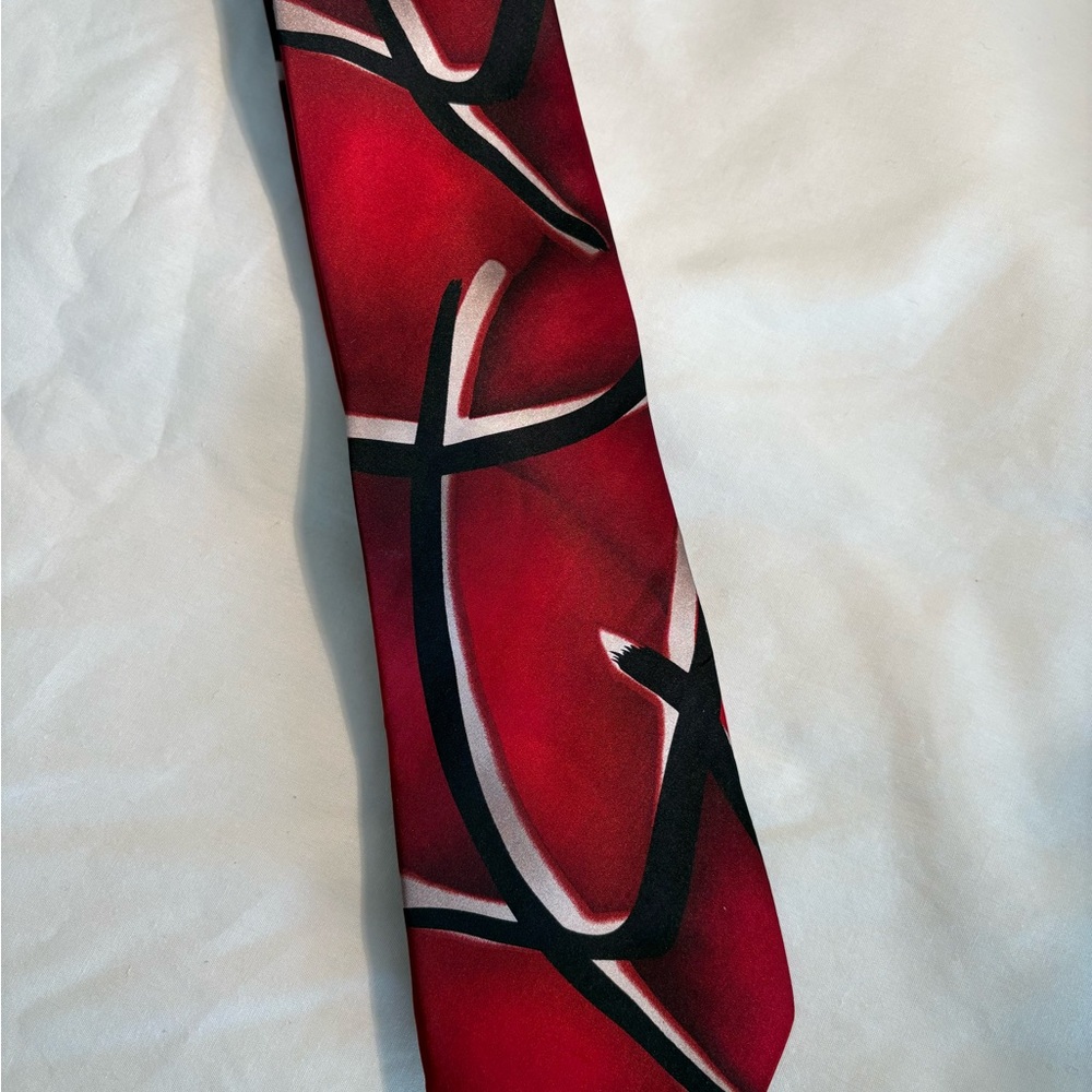 J Garcia Silk Red Abstract Tie Limited Collection Forty-Five